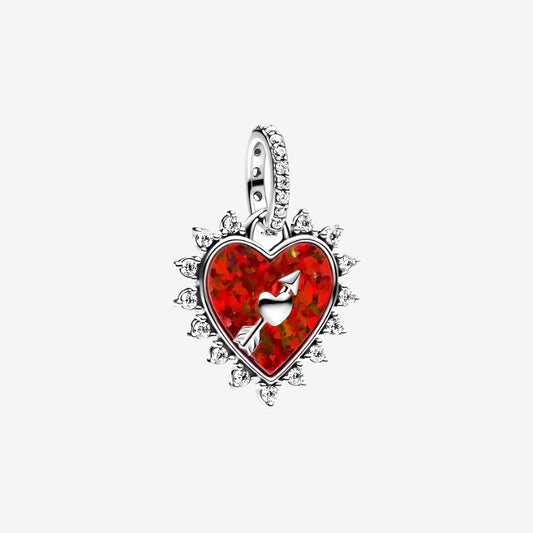 Heart-Shaped Arrow Dangle Charm