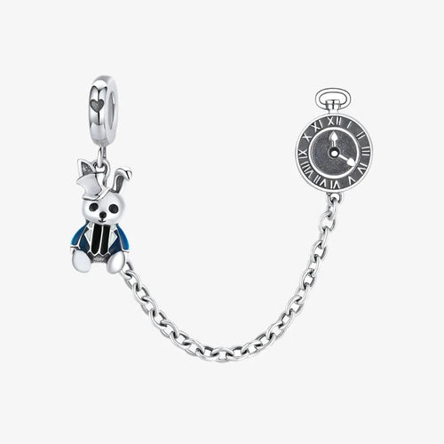 Mystic Bunny & Timepiece Safety Chain Charm