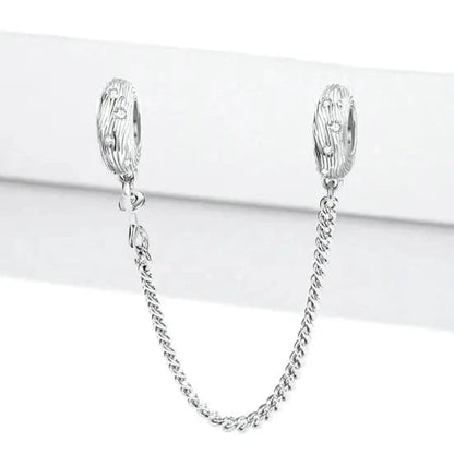 Ocean Wave Pavé Safety Chain Charm