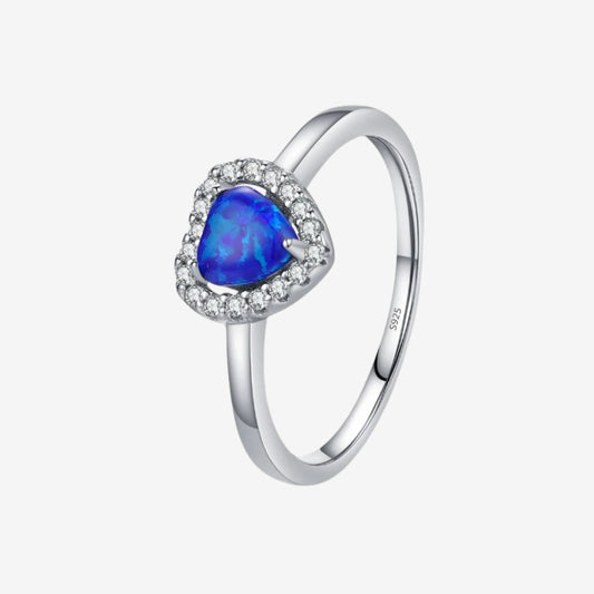 Blue Heart Halo Ring