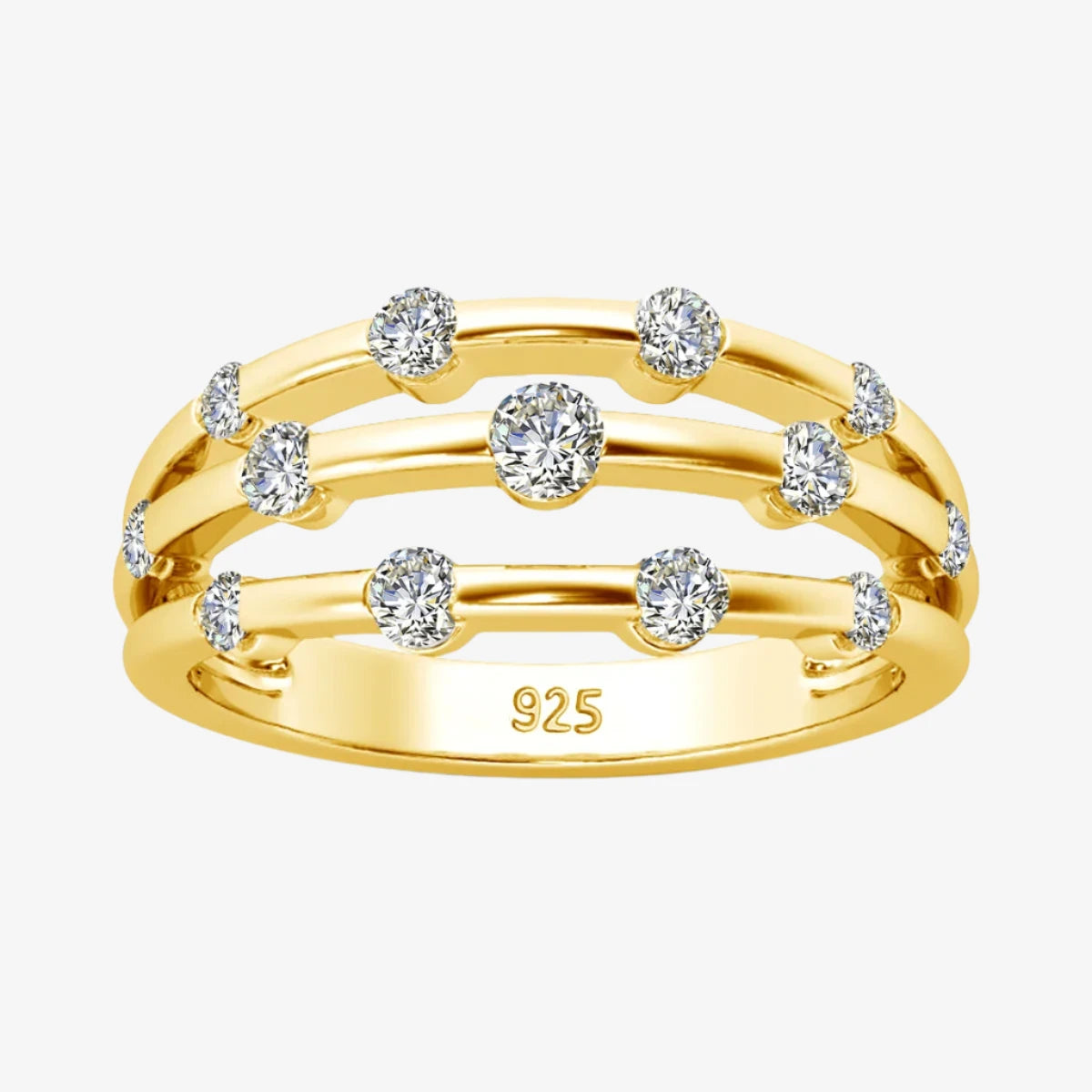 Diana Triple-row Moissanite Ring