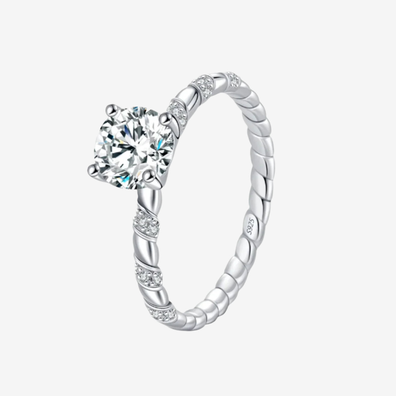 Twisted Brilliance Moissanite Ring