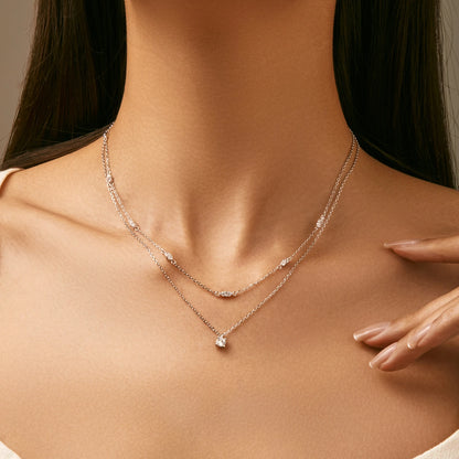 Dual Chain Moissanite Necklace