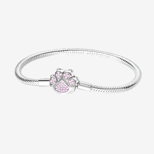 Pink Paw Clasp Bracelet