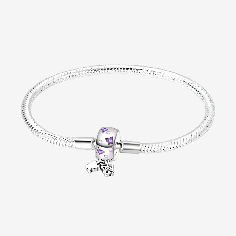 Lilac Butterfly Clasp Bracelet