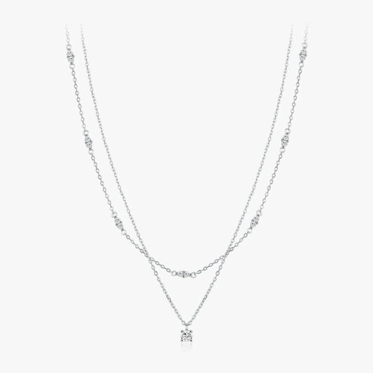 Dual Chain Moissanite Necklace